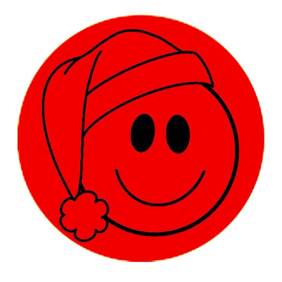 handmade Other - Smiley face Christmas sticker for kindle, Santa smiley face sticker 100pcs